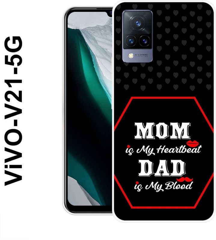 SUPER CASE Back Cover for Vivo V21 5G  (Black, White, Silicon)