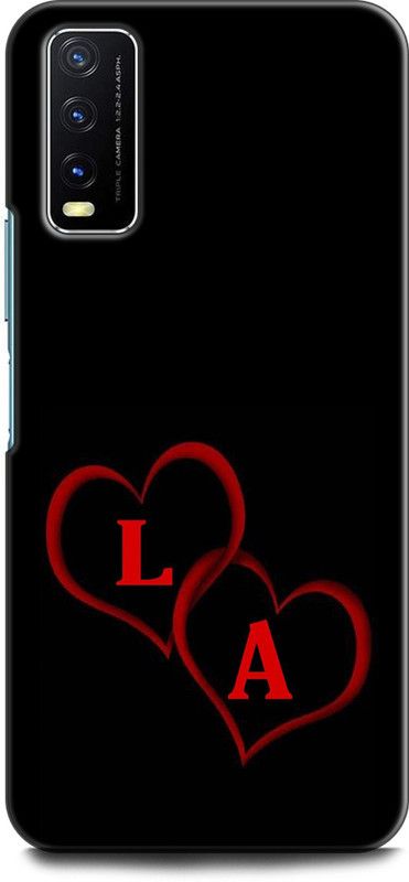 Dronk Back Cover for Vivo Y20A, V2101 LA, L LOVES A, NAME, ALPHABET, LA LOVE, HART  (Multicolor, Dual Protection, Pack of: 1)