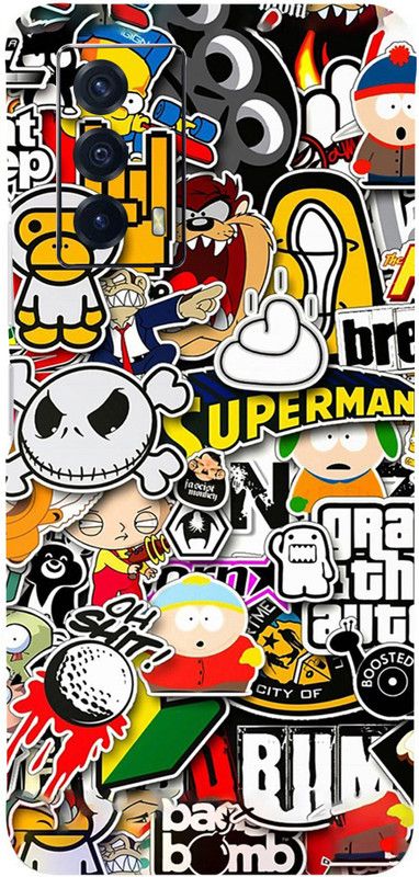 CLAXA Sticker Bombing Vivo Iqoo 5Z Back Skin Guard, Sticker Bombing Mobile Skin  (Sticker Bombing Skin With Super matte finish)