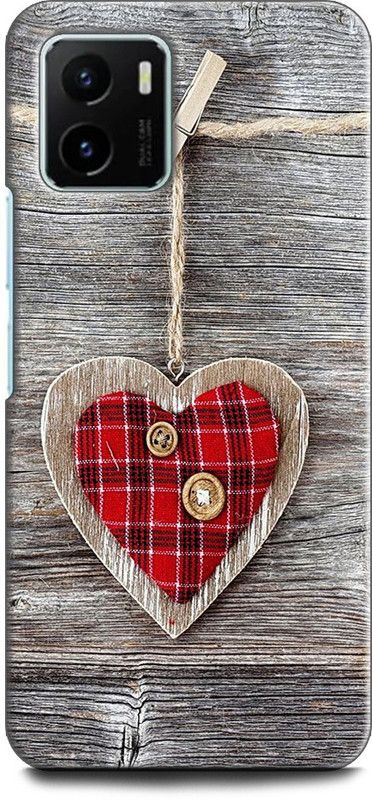 WallCraft Back Cover for Vivo Y15s, V2120 HEART, WOODEN HEART, LOVE, WOOD  (Multicolor, Dual Protection, Pack of: 1)