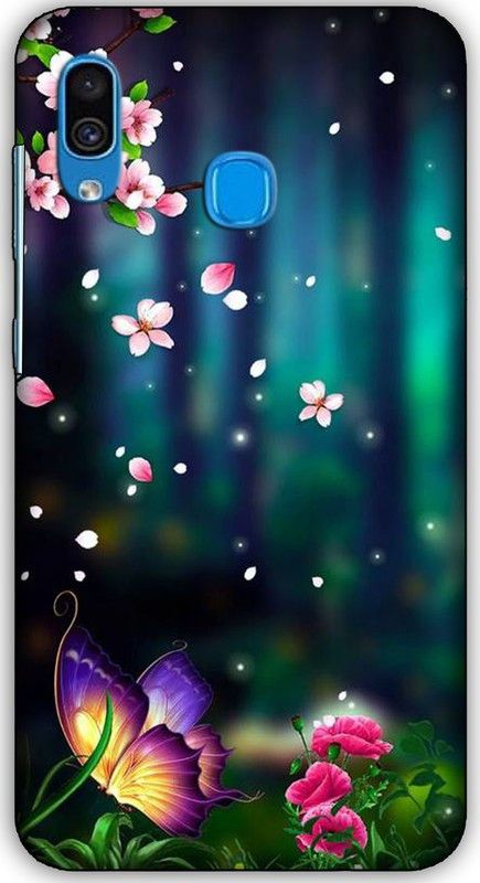 artocus Back Cover for Samsung Galaxy A30, Samsung Galaxy A30 Flower painting , butterfly design Printed Back Cover  (Multicolor, Hard Case, Pack of: 1)