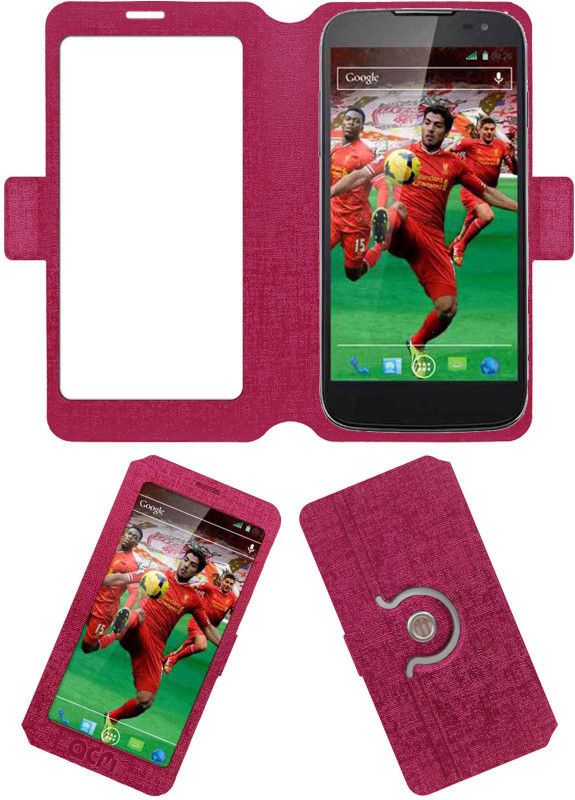 ACM Flip Cover for Xolo Q2500  (Pink, Cases with Holder, Pack of: 1)