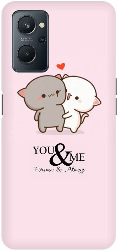 COVERJET Back Cover for REALME 9i- RMX3491-YOU- AND- ME- CUTE- CATS- KITTY- LOVE  (Multicolor, Hard Case, Pack of: 1)