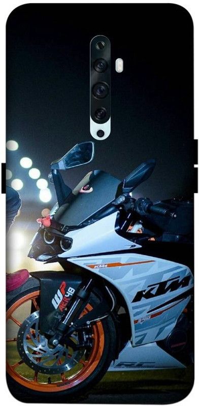 LUCKY MOBI.COM Back Cover for OPPO RENO2 F ( sports bike, ktm bike, racing bike) PRINTED BACK COVER  (Multicolor, Waterproof)