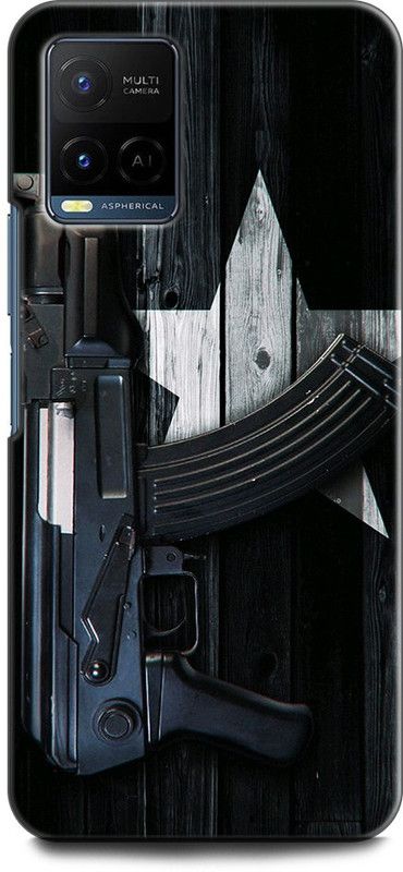 KEYCENT Back Cover for Vivo Y21T GUN, PISTOL, ARMY, MILITARY, REFILE, AMMO, PUBG  (Multicolor, Shock Proof)