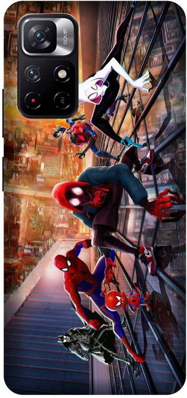 Yoprint Back Cover for Redmi Note 11t 5G Spider man Printed cover  (Multicolor, Hard Case, Pack of: 1)