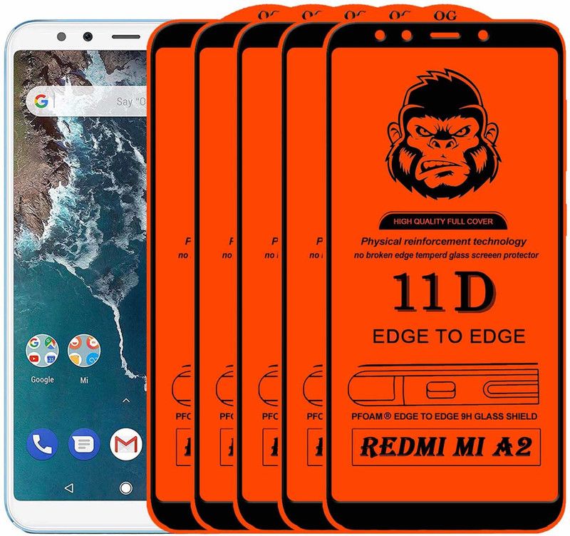 Xester Edge To Edge Tempered Glass for Mi A2  (Pack of 5)