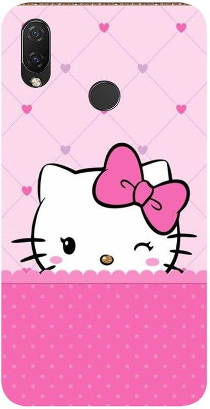 Skyhawk Back Cover for Honor Nova 3I Pink Background With Hello Kitty  (Multicolor, Waterproof, Silicon, Pack of: 1)