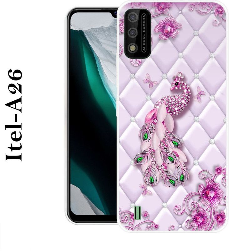 BAGRA Back Cover for Itel A26  (Pink, Silicon)