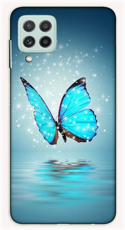 iprinto Back Cover for SAMSUNG Galaxy A22 4G, SAMSUNG Galaxy F22, SAMSUNG Galaxy M32 4G butterfly Back Cover  (Blue, Hard Case)