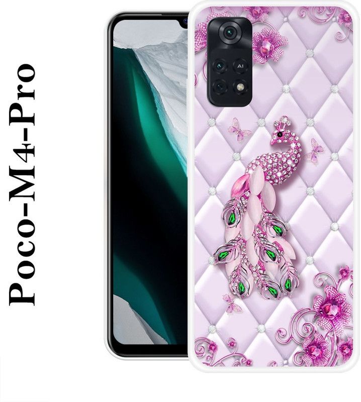 Sswastik Back Cover for Poco M4 Pro  (Pink, Silicon)
