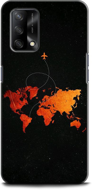 KEYCENT Back Cover for OPPO F19  (Black, Orange, Pack of: 1)