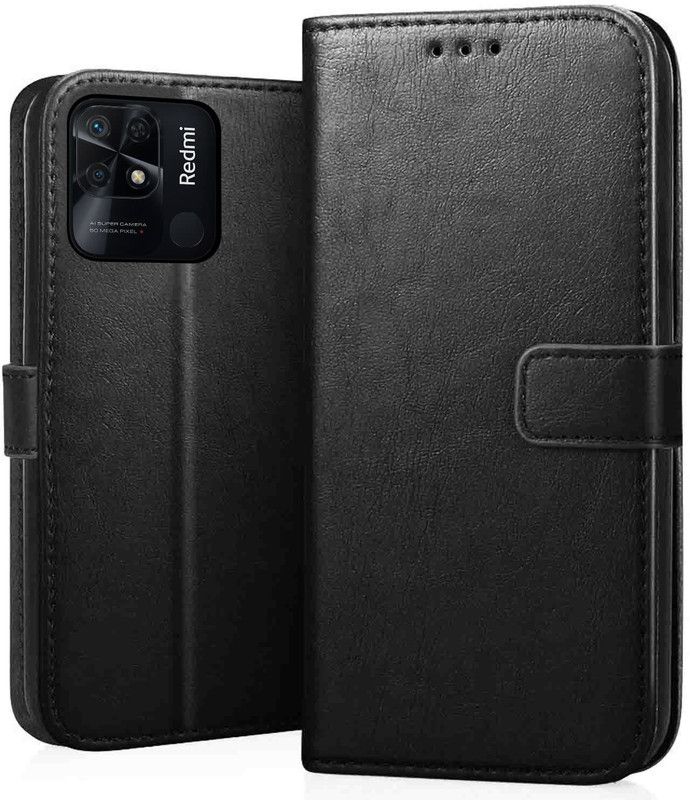 STARFUN Flip Cover for Mi Redmi 10C  (Black, Dual Protection, Pack of: 1)