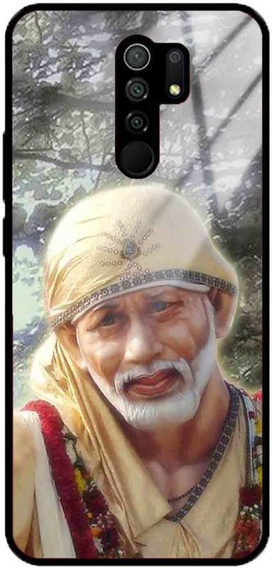 NDCOM Back Cover for POCO M2 Sai Baba Spiritual Printed Glass Case  (Multicolor, Grip Case, Pack of: 1)