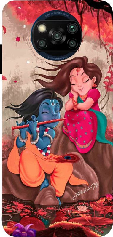 LIKELOOK Back Cover for Poco X3, Poco X3 Pro ( Radhakrishna, Krishna, Kanhaji )  (Multicolor, Shock Proof, Pack of: 1)