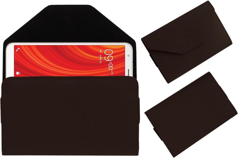 ACM Pouch for Lava Z61  (Brown, Cases with Holder, Pack of: 1)