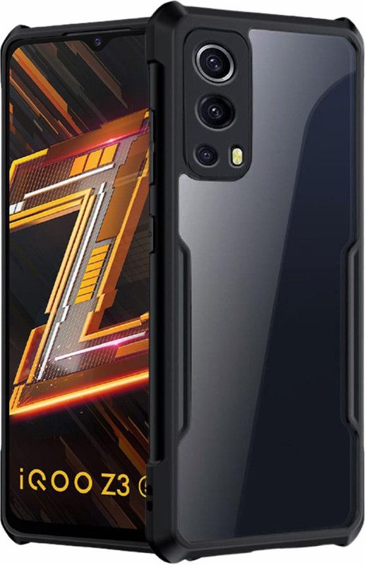 Lilliput Back Cover for iQOO Z3 5G  (Black, Dual Protection, Pack of: 1)