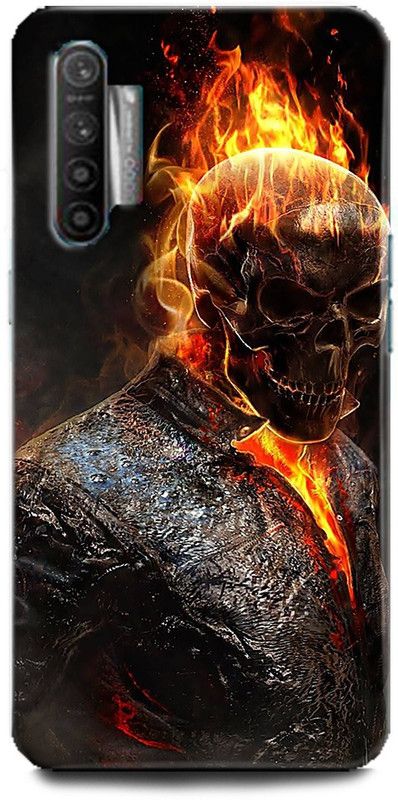 Afterglow Back Cover for Realme X2 GHOST RIDER, BLUE FKLAME, FIRE, SKULL  (Multicolor, Shock Proof, Pack of: 1)