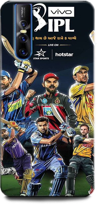 Afterglow Back Cover for Vivo V15 Pro IPL TEAM, INDIAN CRICKET TEAM, IPL, SPORTS, CRICKET  (Multicolor, Shock Proof, Pack of: 1)