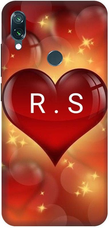 3D U PRINT Back Cover for Redmi Note 7,MZB7464IN, R S, R LOVES S, NAME, LETTER, ALPHABET, RS LOVE  (Yellow, Waterproof, Pack of: 1)