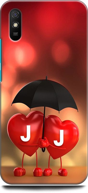 KEYCENT Back Cover for REDMI 9i Sport J J, J LOVES J, J NAME, LETTER, ALPHABET, JJ LOVE, HART, BLUE  (Multicolor, Shock Proof, Pack of: 1)