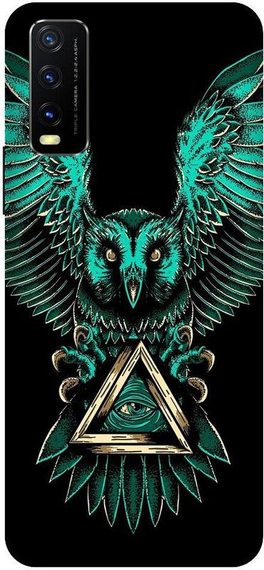 URCHIN Back Cover for Vivo Y12S owl, illuminati owl, cool, tranding, bird, fire, fantacy  (Multicolor, Shock Proof)