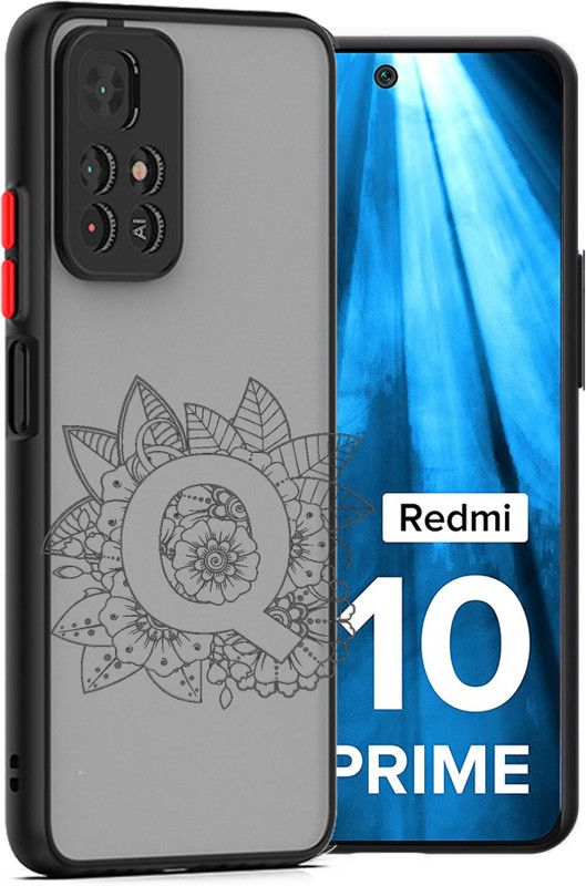 ASMANTIC Back Cover for Mi Redmi 10 Prime, Mi Redmi 10 Prime Q Letter Case  (Black, Matte Finish, Pack of: 1)