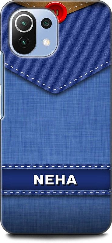 WallCraft Back Cover for Xiaomi 11Lite NE NEHA NAME, N LETTER, BLUE, JEANS, ALPHABET, DESIGN  (Multicolor, Dual Protection, Pack of: 1)