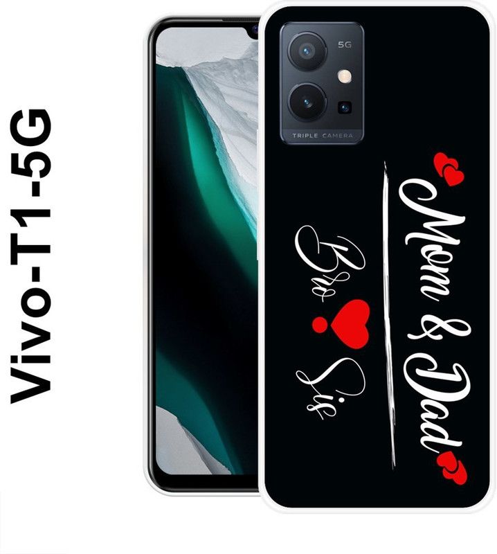 SHIVKUDI Back Cover for Vivo T1 5G  (White, Black, Silicon)