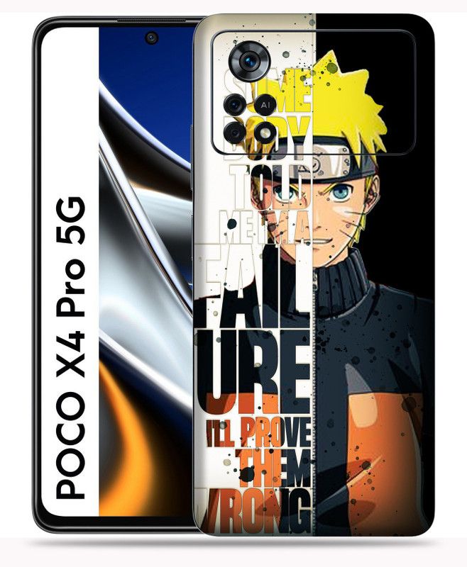 WeCre8 Skin's Xiaomi Poco X4 Pro 5G Mobile Skin  (Naruto Anime Quotes Multicolor Mobile Skin)