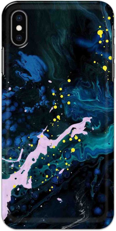 NDCOM Back Cover for iPhone Xs Color Art Blue Printed  (Multicolor, Hard Case, Pack of: 1)