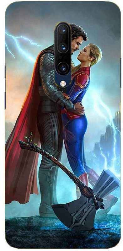 NDCOM Back Cover for Oneplus 7 Pro Avengers End Game Thor And Captain Marvel Printed  (Multicolor, Hard Case, Pack of: 1)