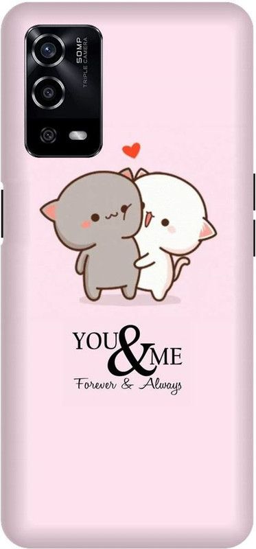 UMPRINT Back Cover for Oppo A55/CPH2325, You&Me Cartoon Printed Back Cover  (Multicolor, Hard Case, Pack of: 1)