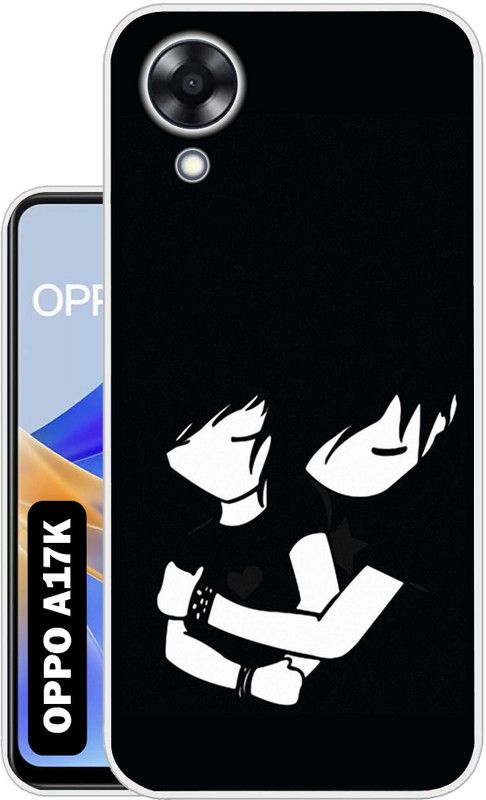 Case Club Back Cover for OPPO A17k  (Black, White, Grip Case, Silicon, Pack of: 1)