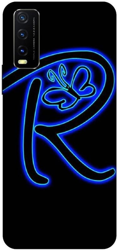 3D U PRINT Back Cover for VIVO Y20T,V2129 R letter,R name R word  (Black, Waterproof, Pack of: 1)
