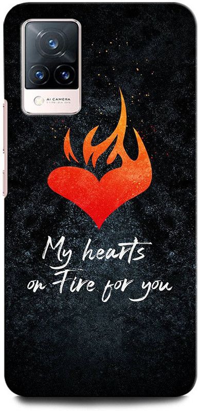 ORBIQE Back Cover for Vivo V21 V2050 MY HEART FOR GIRLS, LOVE, FIRE, COUPLE LOVE, SWEET LOVE  (Multicolor, Hard Case, Pack of: 1)