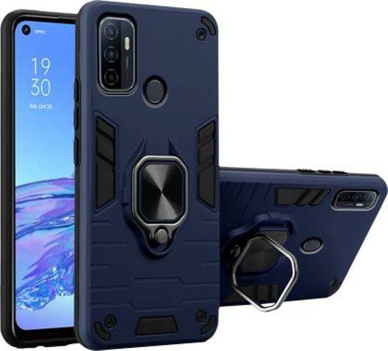 LENIENT Back Cover for Oppo A53  (Blue, Ring Case, Pack of: 1)