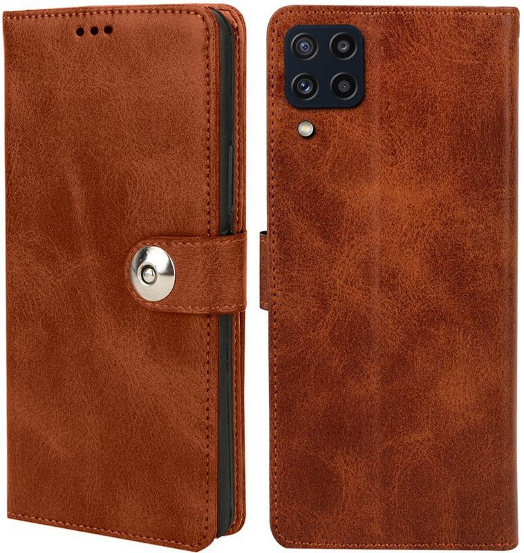 Winkel Flip Cover for Samsung Galaxy M32 4G  (Brown, Cases with Holder, Pack of: 1)
