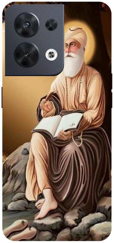 Wall Art Back Cover for OPPO RENO 8 (5G) Guru nanak Devji, Sikh Guru, Lords of Punjab Printed  (Multicolor, Dual Protection, Pack of: 1)