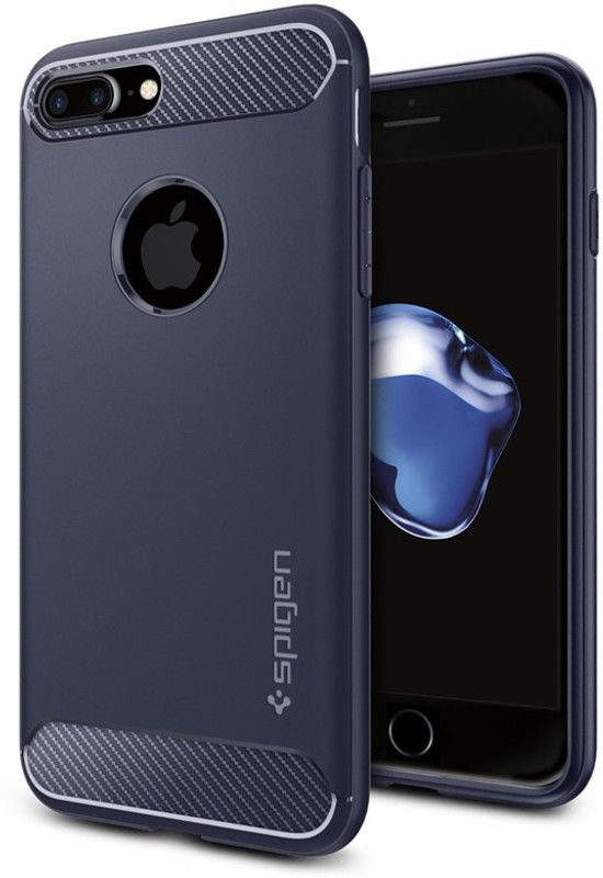 Spigen Rugged Armor Back Cover for Apple iPhone 8 Plus, Apple iPhone 7 Plus  (Blue, Rugged Armor, Pack of: 1)