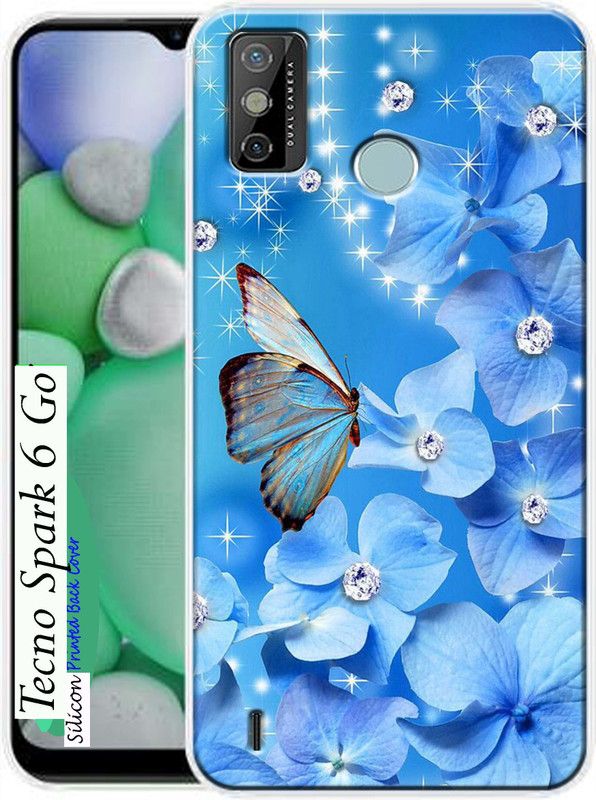 KENTAROELENE Back Cover for Tecno Spark6 Go,  (Blue, Dual Protection, Silicon, Pack of: 1)
