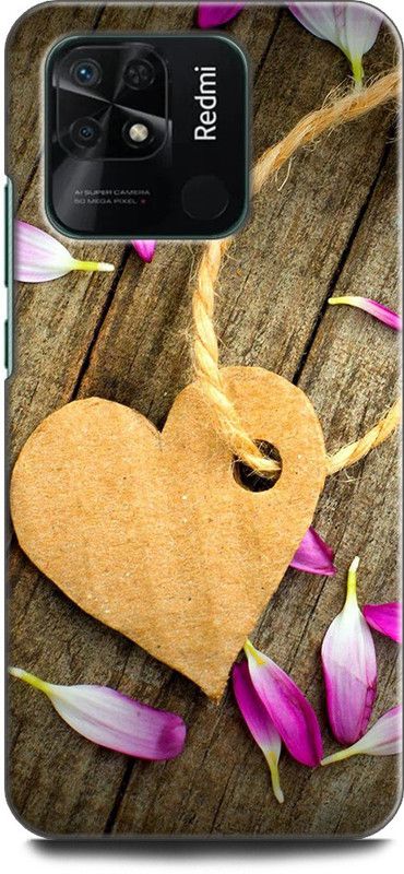 INDICRAFT Back Cover for REDMI 10 WOODEN HEART, LOVE, WOOD, ABSTRACT ART  (Multicolor, Shock Proof, Pack of: 1)
