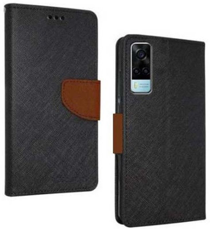 Loopee Flip Cover for Vivo Y53S, V2058  (Brown, Dual Protection, Pack of: 1)