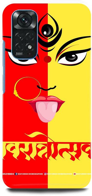 play fast Back Cover for POCO M4 Pro DURGA, MATA, JI, NAVRATRI  (Red, Hard Case, Pack of: 1)