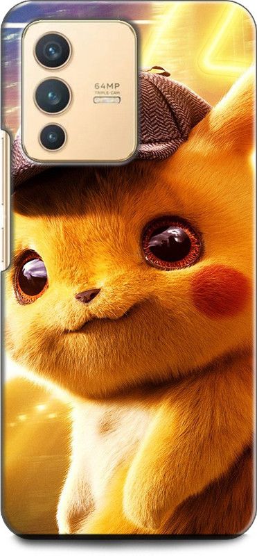 INDICRAFT Back Cover for Vivo V23 5G, V2130 PIKACHU, POKEMON, GAME, CARTOON  (Multicolor, Shock Proof, Pack of: 1)