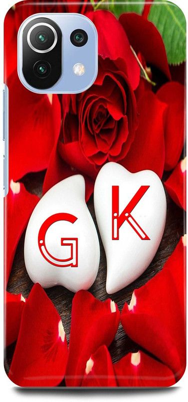 JUGGA Back Cover for Mi 11 Lite, G LOVES K NAME,G NAME, K LETTER, ALPHABET,G LOVE K NAME  (Red, Hard Case, Pack of: 1)