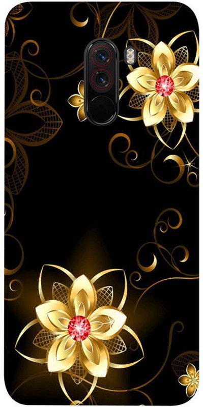Golden mask Back Cover for Poco F1  (Black, Gold, Waterproof, Silicon)