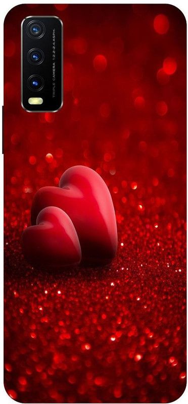 Zaplab Back Cover for Vivo Y20A, V2052, Heart Love Printed Back Cover  (Multicolor, Hard Case, Pack of: 1)