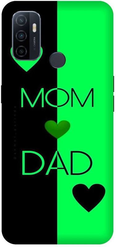 PHONE WALEY.COM Back Cover for OPPO A53 (4G) , CPH2127 ,Printed Mom & Dad Mobile Back Cover  (Green, Hard Case, Pack of: 1)