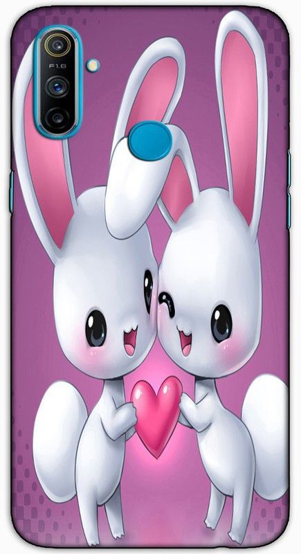 artocus Back Cover for Realme C3, Realme C3 Rabbit love Printed Back Cover  (Multicolor, Hard Case, Pack of: 1)